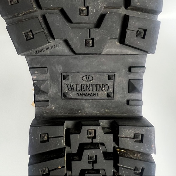 💯 AUTHENTIC VALENTINO GARAVANI CALFSKIN NYLON ROCKSTUD QUILTED WATERPROOF BOOTS - Picture 14 of 14
